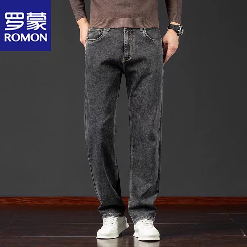 ROMON Men's Loose Straight Fit Casual Jeans