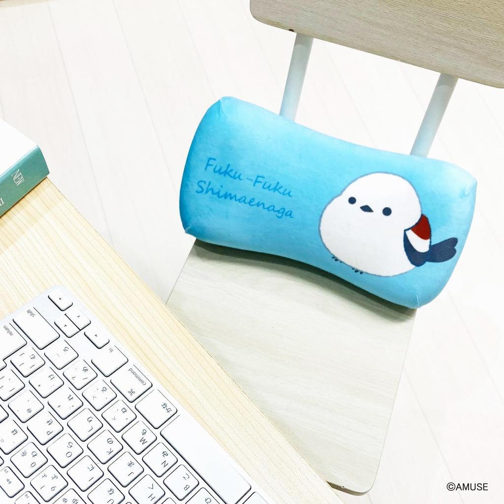 MORIPiLO Morishita Memory Foam Pillow Fluffy Shimaenaga 15x31cm Waist Rest Back Support Stuffed Toy Cushion Snow Blue 4621262