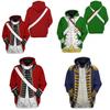 Historische Armeeuniformen 3D-Muster Hoodie Cosplay Sweatshirt für Männer und Frauen