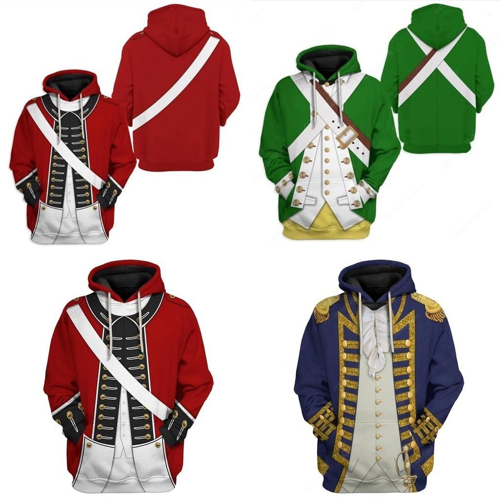 Historical Army Uniforms 3d Pattern Hoodie Cosplay Sweatershirt For Men And Women