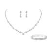 Bridal Party Jewelry Set With Zircon Water Drop Necklace Earrings And Bracelet For Weddings