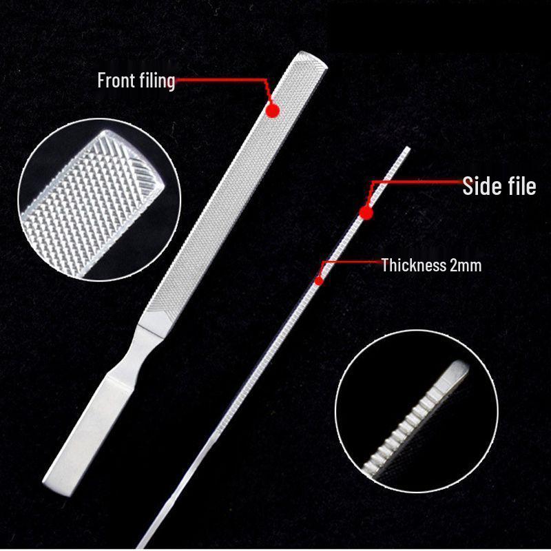 Gray Stainless Steel Nail Care Kit with Polishing and Double-Sided Nail File