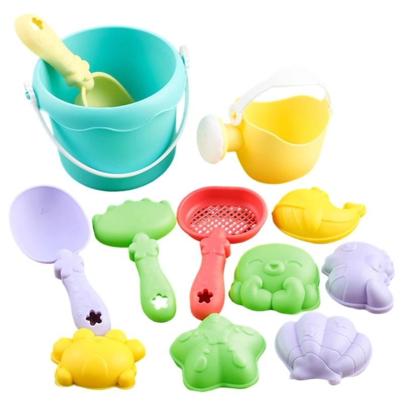 Sand Play Tool Set Sand Shovel Bucket Sandcastle Toy For Children With Bright Color for Parents Kids Beach Vacation