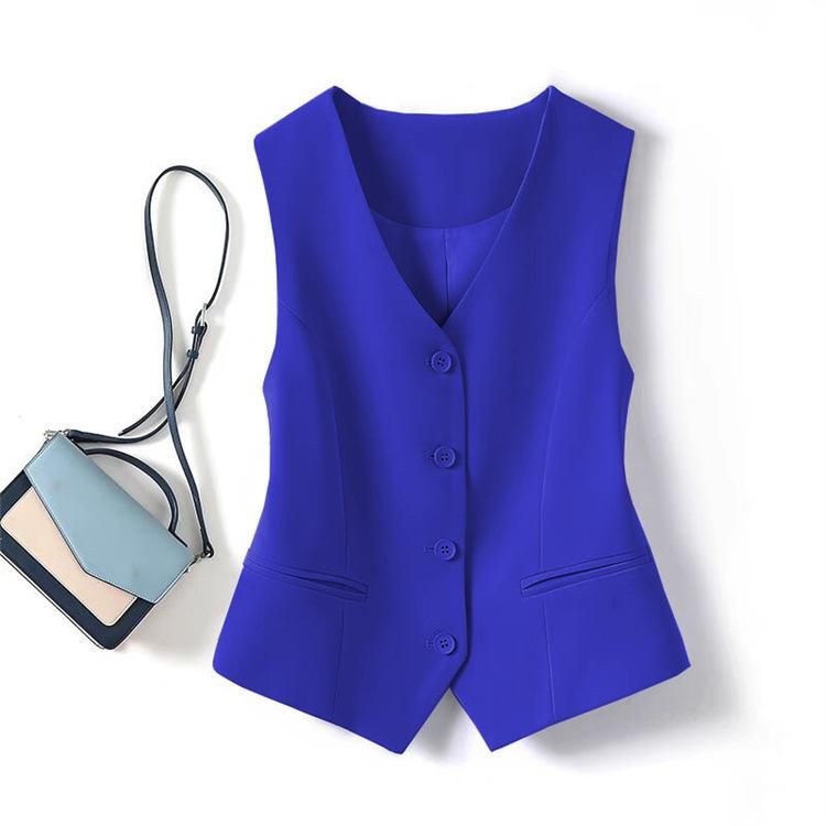 Spring Autumn Women Fashion Short Waistcoat Coat Korean Feminine Leisure Cardigan Vest Tops Outwear Ladies Solid Color Jacket