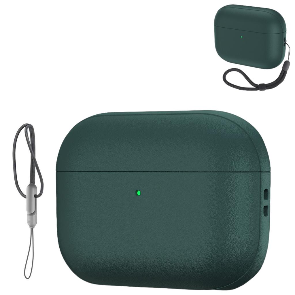 Shockproof Protective Cover for AirPods Pro 3 Compatible with AirPods Pro 3rd Generation Case Leather Texture Case with Keychain