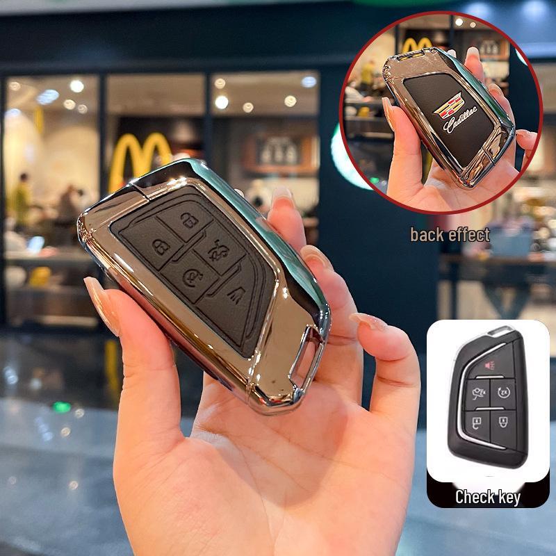 2025 Cadillac XT5 Key Case: Metal Leather Shell for CT5/CT4/CT6/XT4/GT4 Models