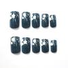 Trendy 24-Piece Starry Dream Flowers & Polka Dot Medium Wearable Nails