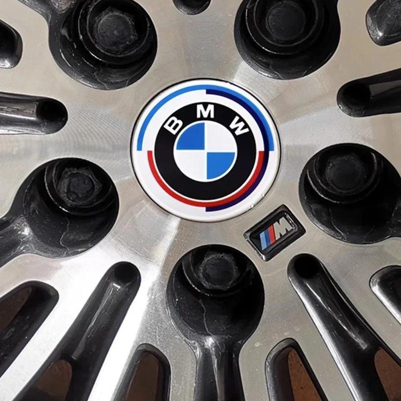 4 Stück 60-mm-Radnabenaufkleber, 56/60-mm-Radnabenkappen, Auto-Dekorationszubehör für BMW M E30 E34 E36 E39