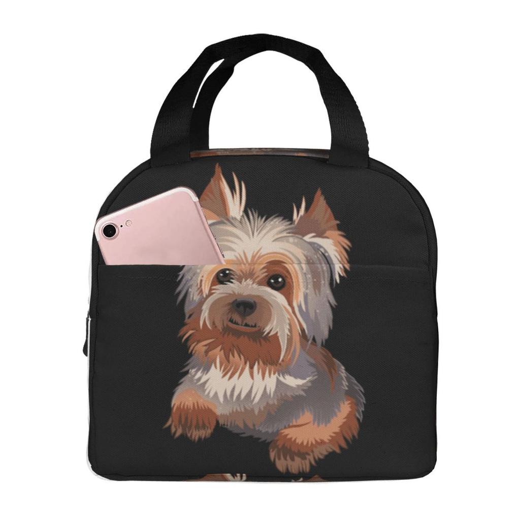 Cute Yorkshire Terrier Yorkie Puppy Dog Insulated Lunch Bag for Women Kids Portable Food Boxes Thermal Lunch Box Tote