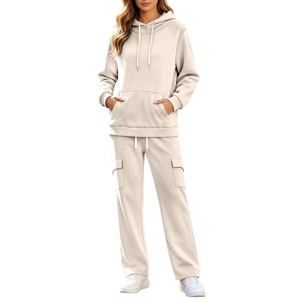 Women's -Lined Casual Hoodie and Sweatpants 2 Piece Set with Pockets Long Sleeve
