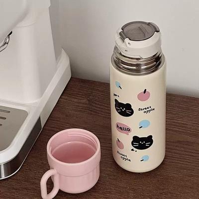Large Capacity Insulated Water Bottle Heat-Resistant Stainless Steel Portable Insulation Cup 500ML Simple Office Coffee Cup