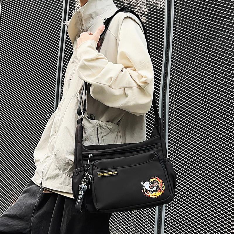 Fashionable Casual Shoulder Bag For Couples In Black White And Blue Colors