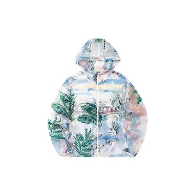 Lifestyle Series Chinese Style Ink Wash Full Print Zipper Hooded Cardigan Women Outerwear Snow-White 162228615-1