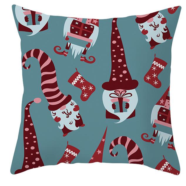 New Christmas Dwarf Pillow Cover Christmas Cute Dwarf Peach Skin Cushion Cover
