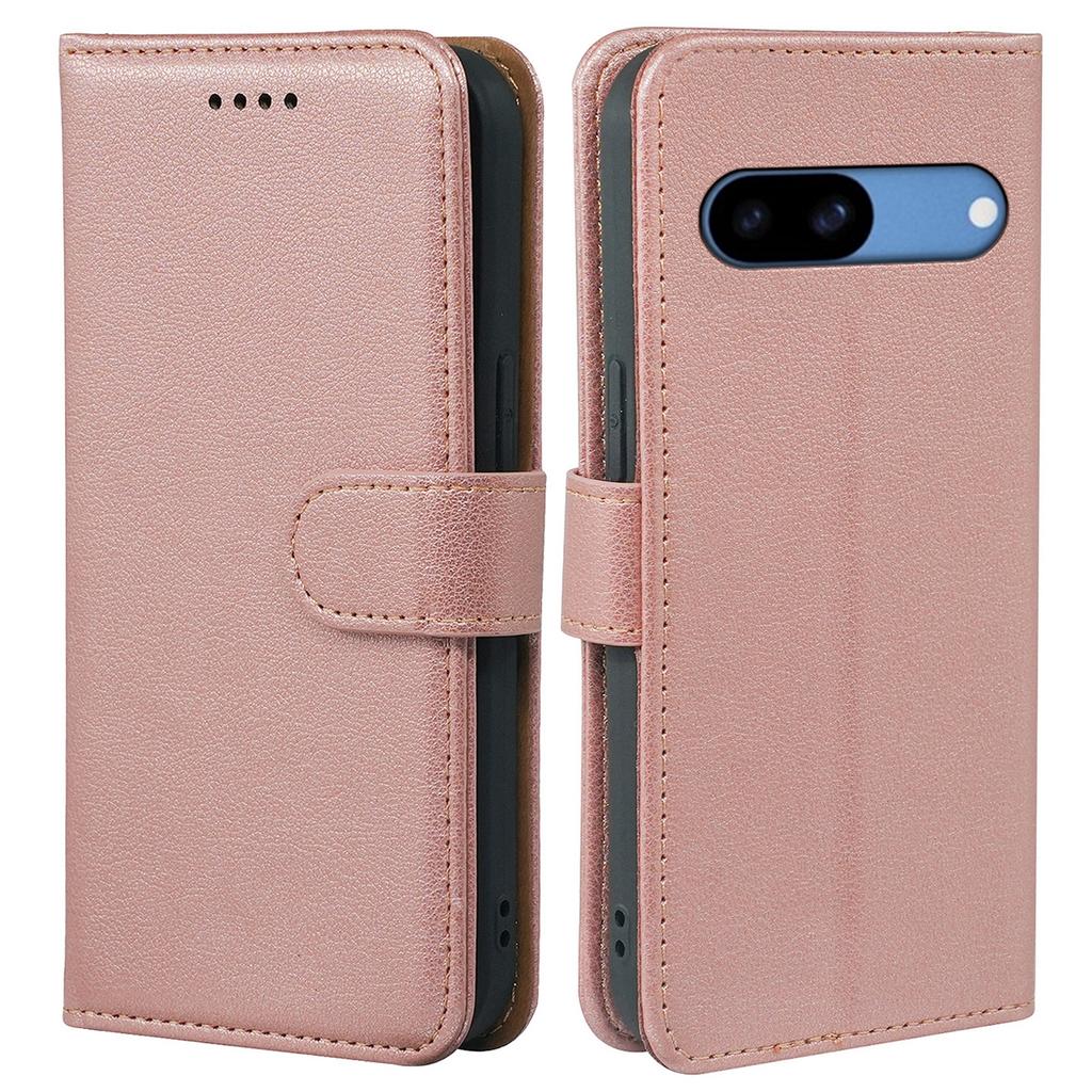 For Google Pixel 8a Case RFID Blocking Wallet Litchi Texture Leather Phone Cover Magnetic Clasp