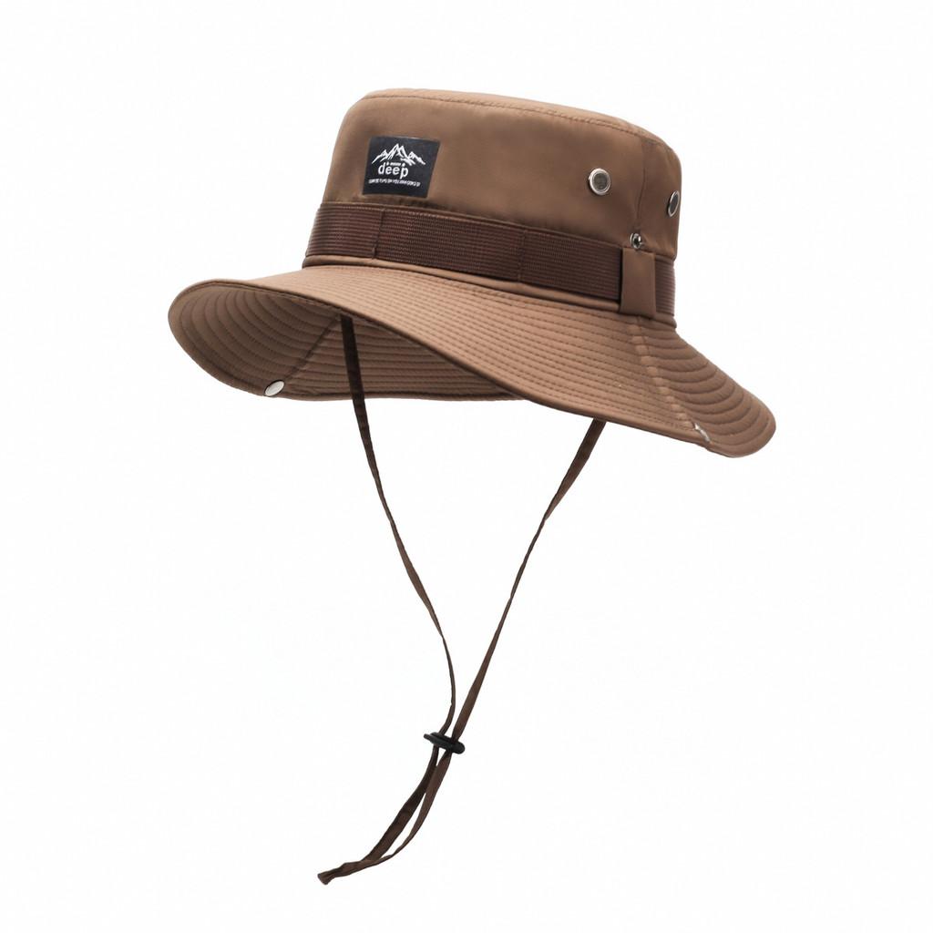 Hat Fishermans Outdoor With Wide Brim Drawstring Design And Decoration Letter