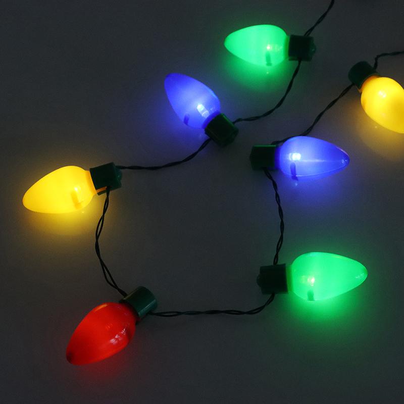 Christmas Novelty Led Lights Glowing Christmas Light Bulb Necklace Christmas Decorations For Home Xmas Navidad  Year