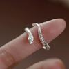 S999 Sterling Silver Snake Ring: Personalized, Adjustable, Unisex. Trendy Niche Design for High-End Style.