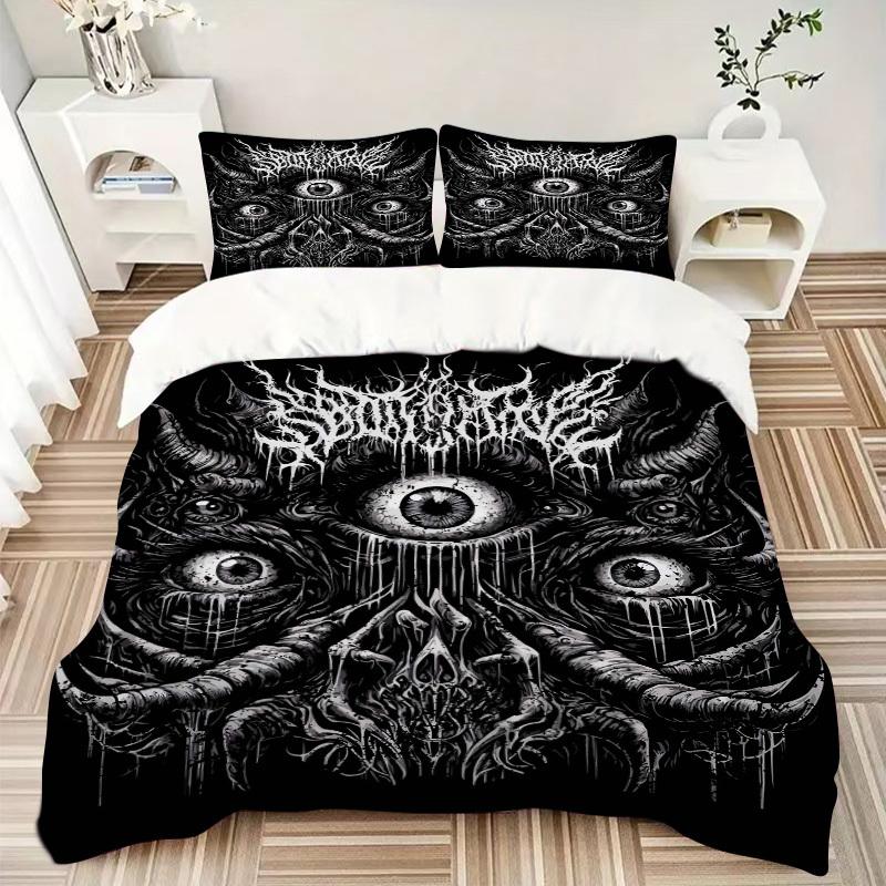 3pcs Spectralize: Anime Horror Bedding Set - Includes One Quilt Cover and Two Pillowcases (No Core) - Perfect for Bedroom and Guest Room Dec