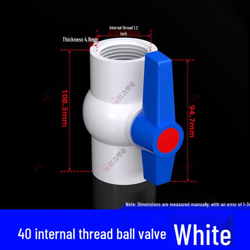 PVC Ball Valve for Water and Fish Tanks - 50mm Threaded Pipe Joint Valve Switch