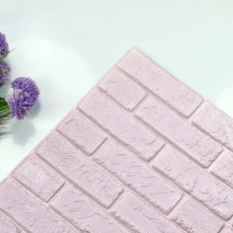 10/25pcs 3D Foam Wall Stickers Waterproof Self Adhesive Wallpaper Sticky Panels for Bedroom Living Decor Room Kitchen Bathroom D
