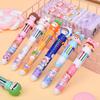 1Pc10 Colors Cute Cartoon Ballpoint Pen Kawaii Multi-Color Writing Supplies Notes Paintings Hand-Held Pens Student Gift