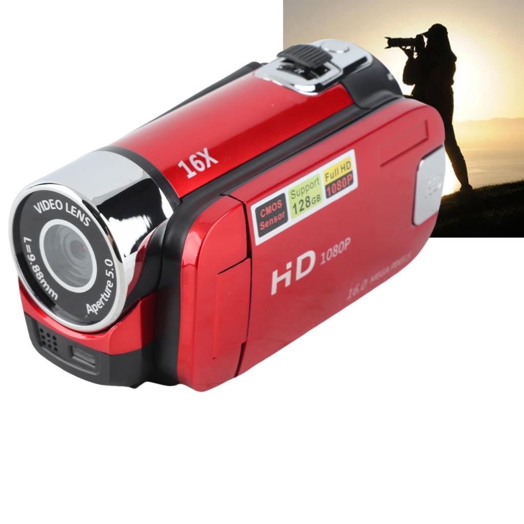 Digital Camera 1080P 16MP HD 16X Zoom Anti Shake Handheld Built in Microphone Video Camera with LED Fill Light