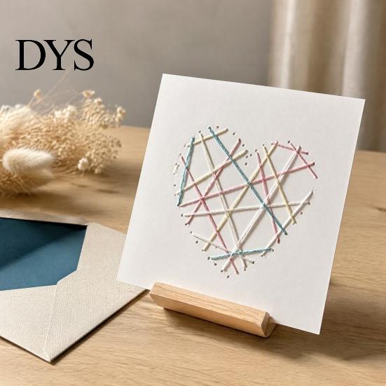 String Heart Card Kit 1/2/3 Sets DIY Art Greeting Kit, Handmade Thread Craft Anniversary Card, Make Your Own Love for Birthday Valentine's Day