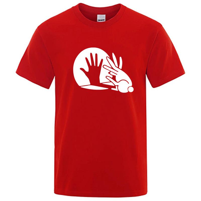 Mens High Quality Tshirt 100 Cotton Funny Shadow Puppet Design Print Summer Casual Loose Men T Shirt Oneck Male Tshirt Male