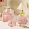 1 3Pcs Makeup Bag Mesh Handbag Portable Cosmetic Organizer Zipper Storage Pouch for Travel Purse and Lipstick