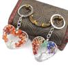 Crystal Gravel Peach Heart Tree Of Life Keychain Heart Bag Pendant K06 Graduation Gift Car Key