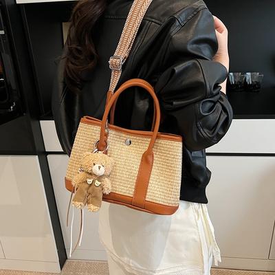 Niche Contrasting Color Bag Women's  New Versatile Messenger Bag Fashionable Portable Bucket Bag Summer Small Bag