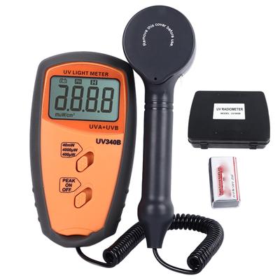 Compteur de lumière UV Testeur UVA UVB 290 ?Radiomètre UVA UVB à écran LCD 390 nm pour les mesures de test