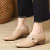 Women Shoes Fashion Pointed Soft Leather Shoe 5cm Height Increasing Single Shoe Non Slip Women Wedges Heeled Shoes Zapatos Mujer