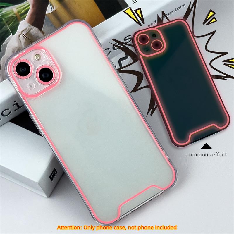Night Light Luminous Clear Soft Case For IPhone Glowing Lens Protector Cover