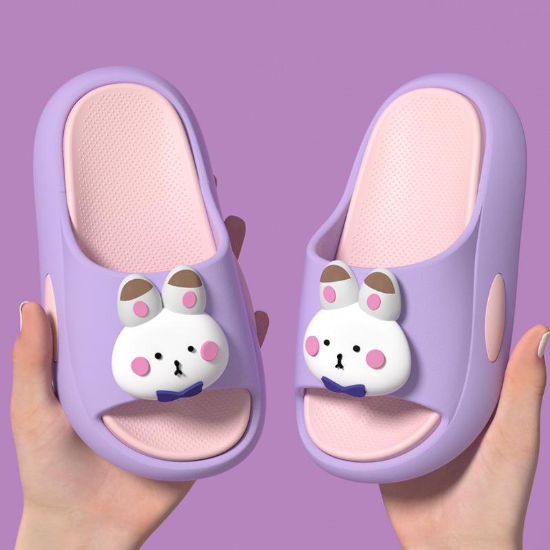 New cute rabbit children's sandals for boys and girls, summer fashion home non-slip soft-soled slippers for outdoor use