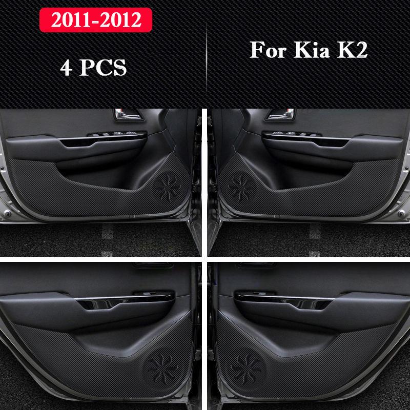 

For Kia K2 2011-2019 Car Door Anti Kick Pad Passenger Protection Sticker Carbon Fiber Scratch Resistant Film Interior Decoration