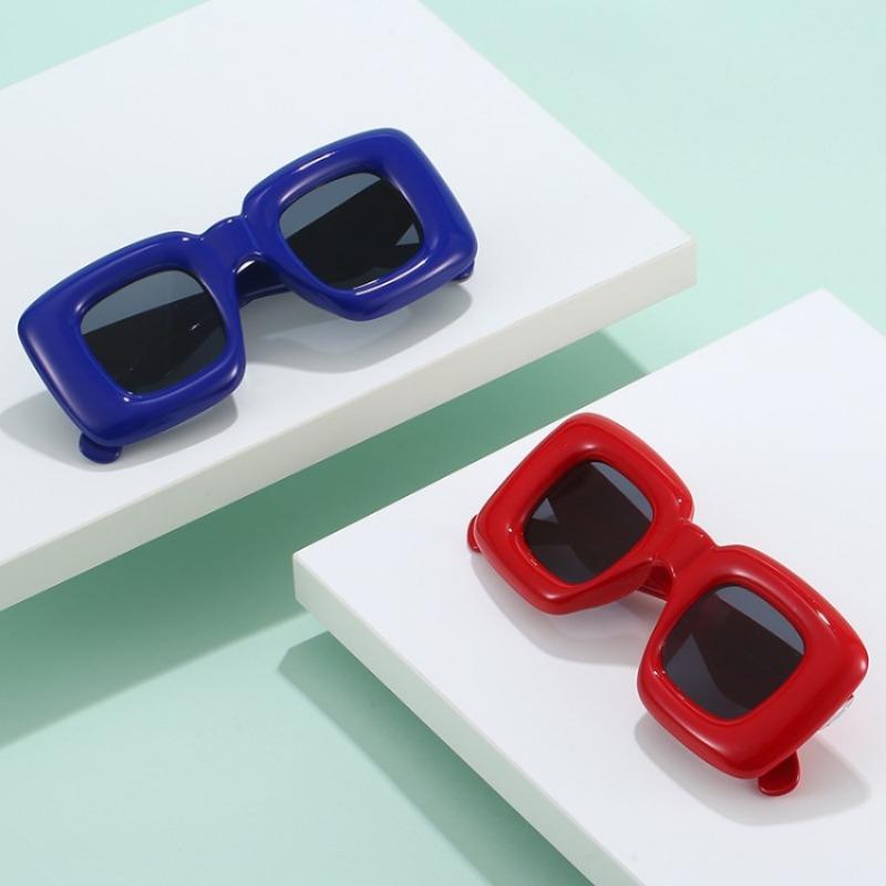 Funny Y2K Square Candy Color Women Sunglasses Shades UV400 Fashion Brand Designer Boys Girls Red Yellow Unique Glasses