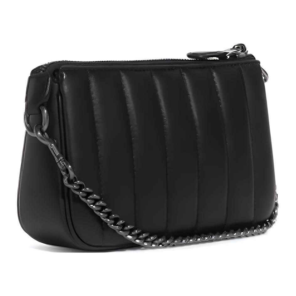 Coach Nolita Napa Leather Smooth Leather Quilted Zipper Clutch Bag Women Clutch Black C8302-QBBK