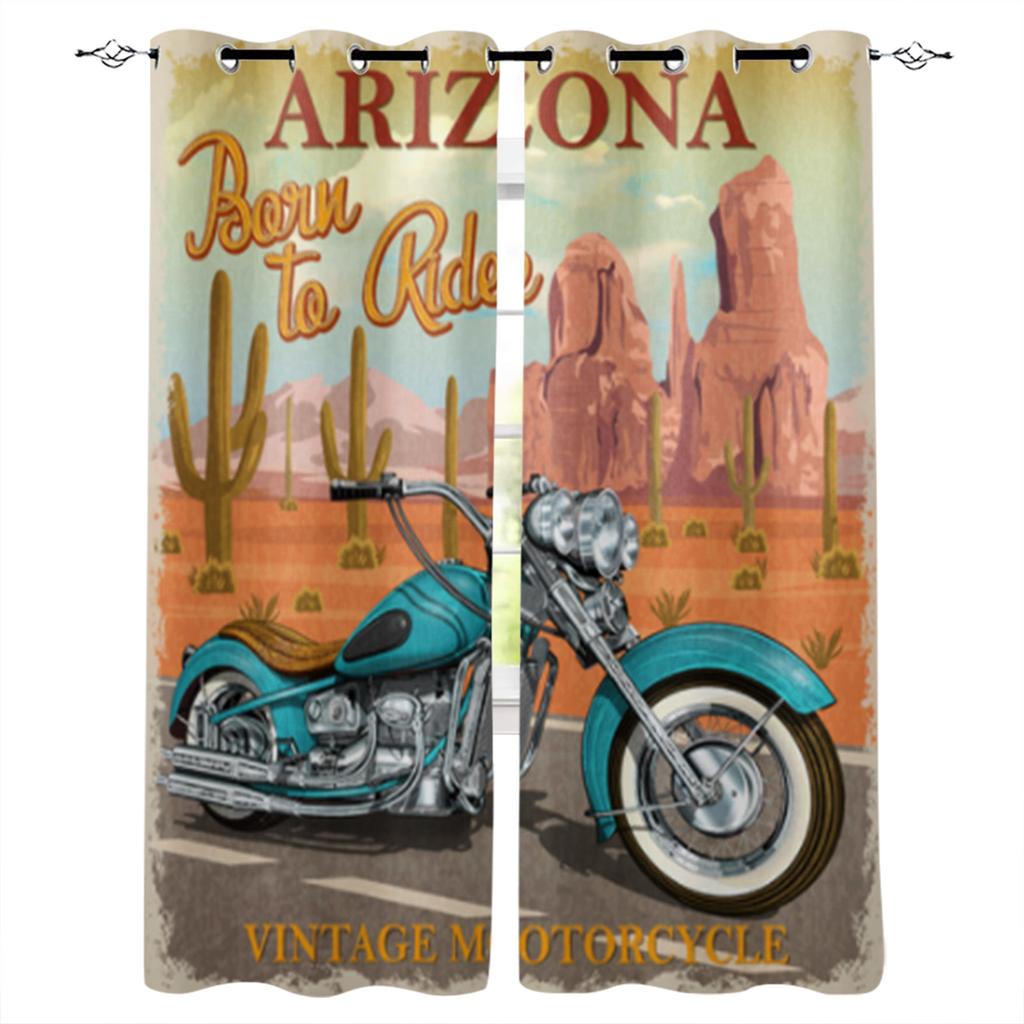 Bedroom Kitchen Curtain Vintage Classic Antique Car Retro Window Curtains for Living Room Decorative Items