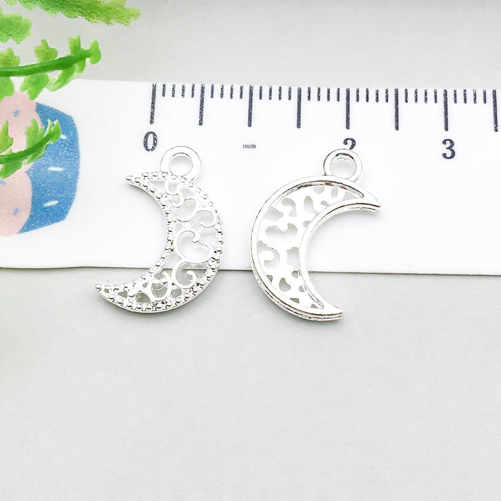 100-Piece Five-Color Alloy Sun, Moon, and Star Pendant Charms for DIY Jewelry