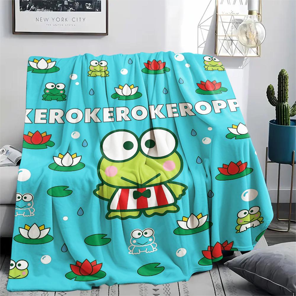 1PC Sanrio Cute Print Flannel Blanket, High Quality All Seasons, Home Decor, Warmth and Comfort, Perfect for Christmas Gifts