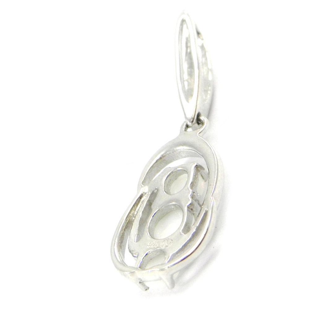 Les Trésors De Lily [I2613] - Artisan Silver Pendant 'Opale Goddess' Silver White (rhodium-plated) - 28x10 Mm
