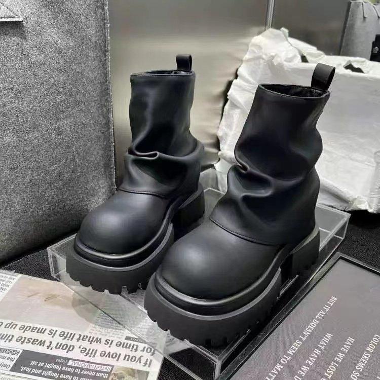 Mode 2024 Nouvelles Bottes Pantalons d'Hiver pour Femmes Bottes Montantes à Semelles Épaisses Bottes Rétro Chaussures pour Femmes Mode et Confortables