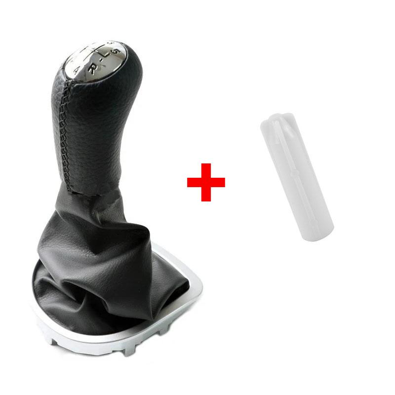 5 Speed Leather Gear Shift Knob Stick Gaiter Compatible with Renault Clio 3 III Manual 5 Speed With Adapter