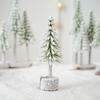 Mini Desktop Christmas Tree Ornaments Realistic Cedar Flocking Tree Tabletop Decor for Festive Home or Office Decoration