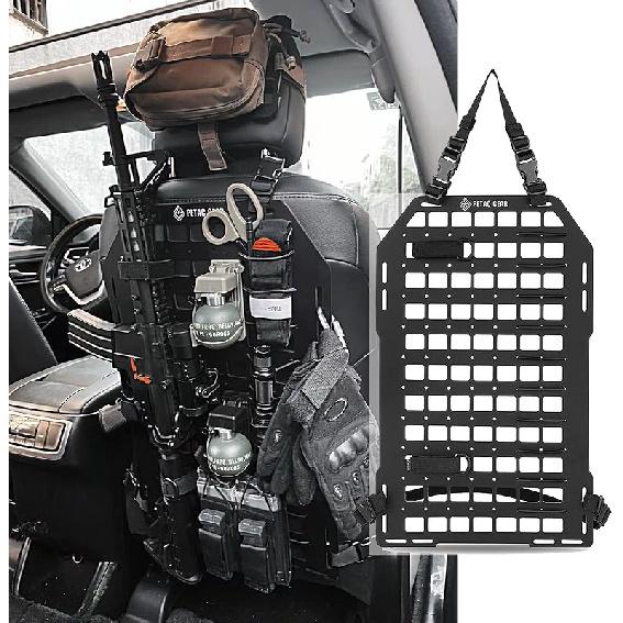 PETAC GEAR Tactical Car Seat Back Organizer | Rigid Molle Panels for Vehicles | Truck Mount Rack Panel for Tactical Gear Accessories. … Black-1Count