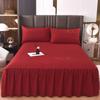 3Pcs Skin Friendly Bed Skirts Full Set Thick Raised Lace Bed Sheets Non Slip Covers for Tatami Mats