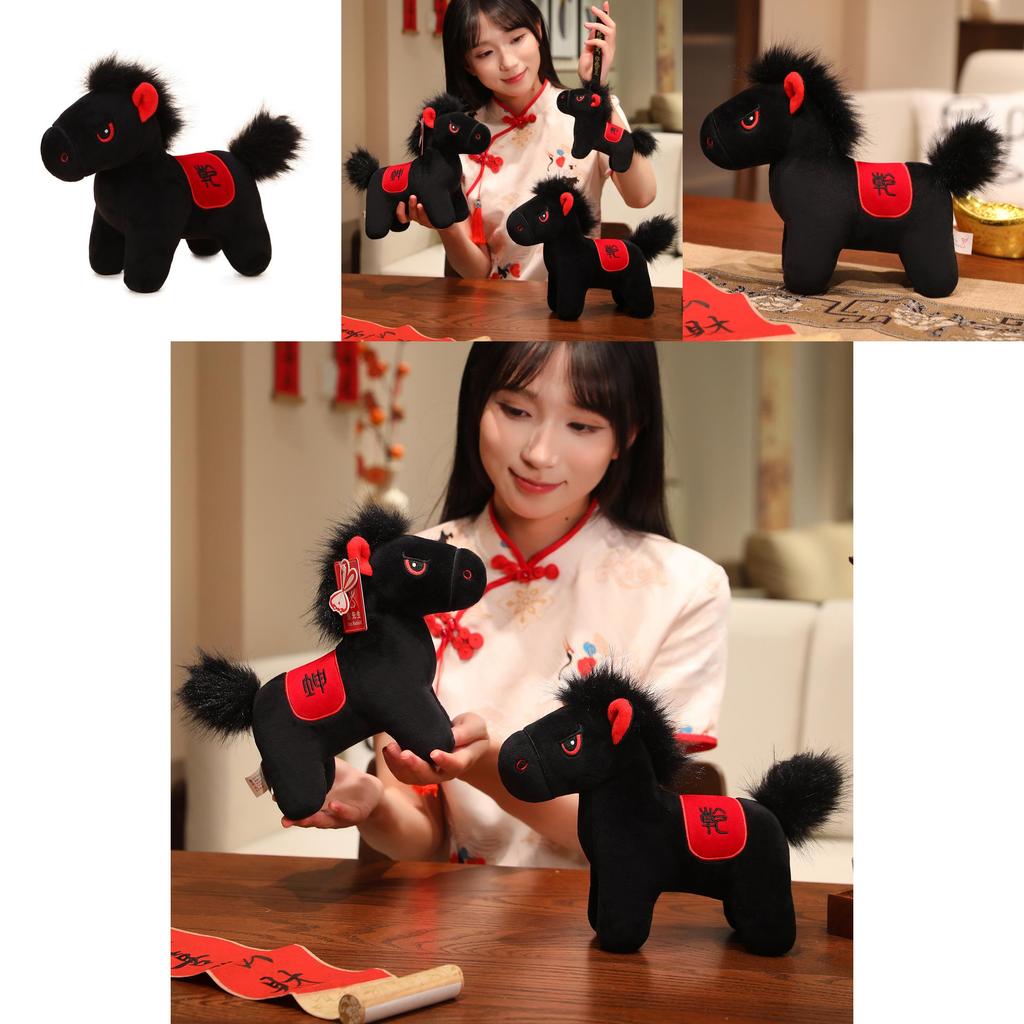Horse Year Mascot Plush Toy With Short Plush Material For New Year Decorations And Gifts