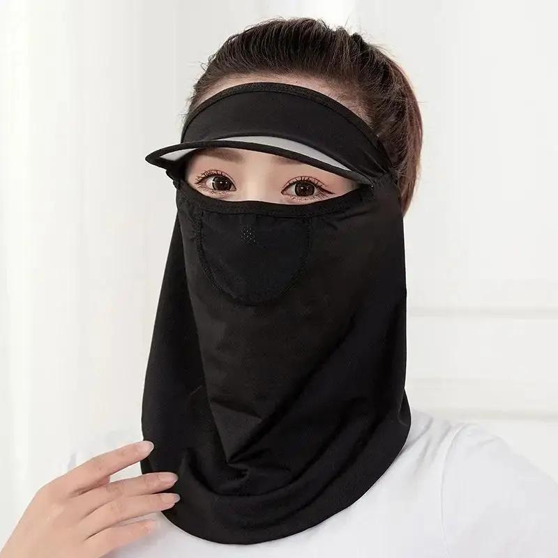 Women Thin Summer Sunscreen Face Mask Ice Silk Mask Cover for Face Protection Full  Hat Ventilation Summer Cycling Equipment